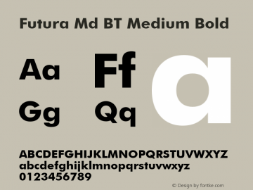 Futura Medium Bold BT mfgpctt-v1.52 Tuesday, January 12, 1993 3:37:32 pm (EST)图片样张