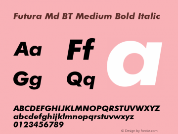 Futura Medium Bold Italic BT mfgpctt-v1.52 Tuesday, January 12, 1993 3:40:15 pm (EST)图片样张