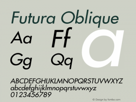 Futura Medium Oblique Version 001.000图片样张