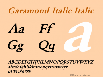Garamond Italic 图片样张