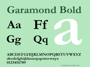 Garamond Bold 9.0d5e2图片样张