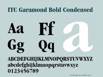 Garamond-BoldCondensed OTF 1.0;PS 001.000;Core 1.0.22图片样张