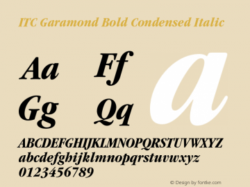 Garamond-BoldCondensedItalic OTF 1.0;PS 001.000;Core 1.0.22图片样张