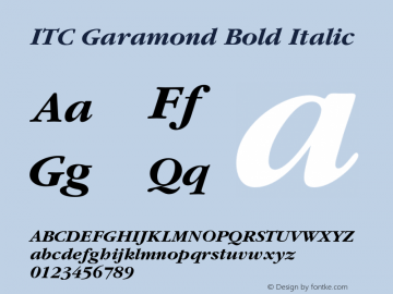 Garamond-BoldItalic OTF 1.0;PS 001.005;Core 1.0.22图片样张