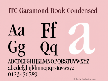 Garamond-BookCondensed OTF 1.0;PS 001.000;Core 1.0.22图片样张