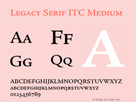 Legacy Serif ITC Medium Version 001.005图片样张