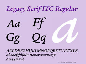 Legacy Serif ITC Regular Version 001.005图片样张