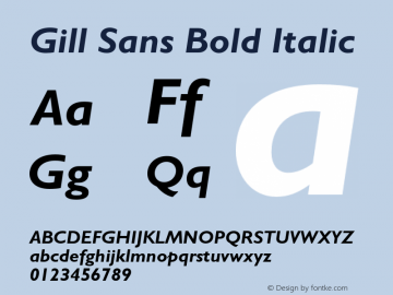 GillSans-BoldItalic 001.002图片样张