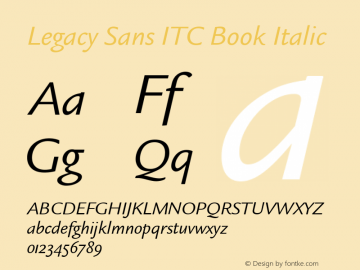 Legacy Sans ITC Book Italic Version 001.005图片样张