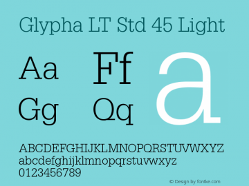 Glypha LT Std 45 Light Version 1.00; 2007图片样张