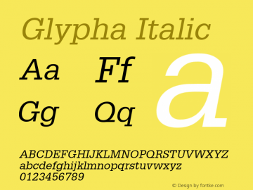 Glypha-Oblique OTF 1.0;PS 001.003;Core 1.0.22图片样张
