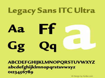 Legacy Sans ITC Ultra Version 001.005图片样张