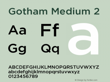 Gotham Medium 2 Version 1.00;March 12, 2020;FontCreator 11.5.0.2422 32-bit图片样张