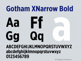 GothamXNarrow-Bold Version 2.202 Pro图片样张