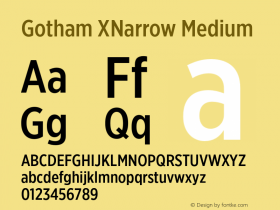 GothamXNarrow-Medium Version 2.202 Pro图片样张