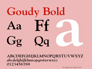 Goudy Bold Version 8.0: 19: 12544: 1999图片样张