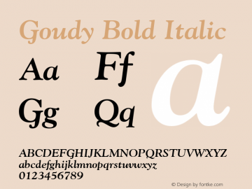 Goudy Bold Italic Version 8.0: 19: 10695: 1999图片样张