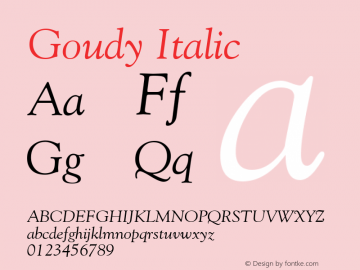 Goudy Italic Version 8.0: 19: 12543: 1999图片样张