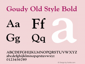 Goudy Old Style Bold Latin 1,2 & 5: Version 1.0 : 81310: 10498图片样张