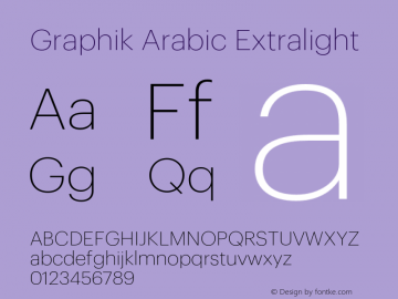 Graphik Arabic Extralight Version 1.001;hotconv 1.0.109;makeotfexe 2.5.65596图片样张