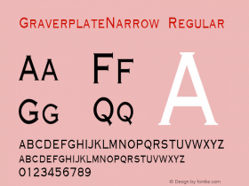 GraverplateNarrow Regular Altsys Fontographer 3.5  7/11/96图片样张