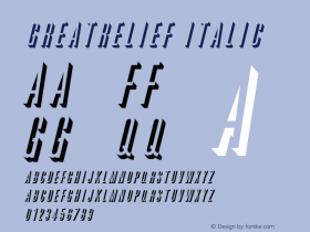 GreatRelief Italic Altsys Fontographer 3.5  7/11/96图片样张