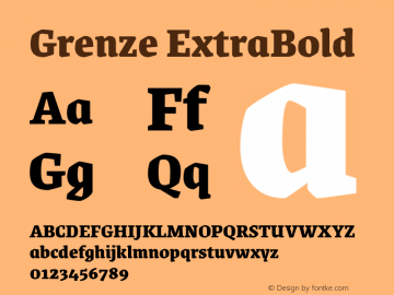 Grenze ExtraBold Version 1.002; ttfautohint (v1.8)图片样张