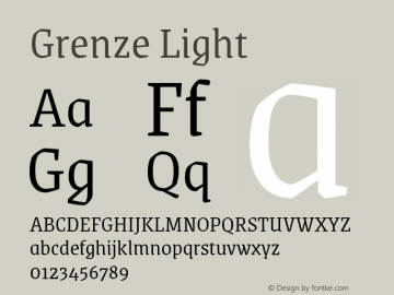 Grenze Light Version 1.002; ttfautohint (v1.8)图片样张