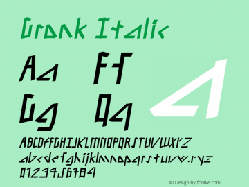 Gronk Italic Macromedia Fontographer 4.1 7/20/96图片样张