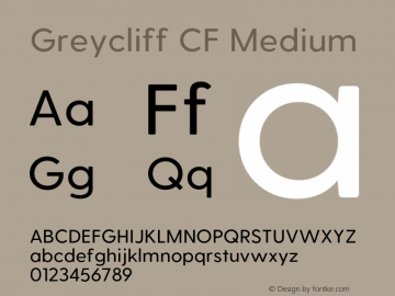 Greycliff CF Medium Version 1.910;PS 001.910;hotconv 1.0.88;makeotf.lib2.5.64775图片样张