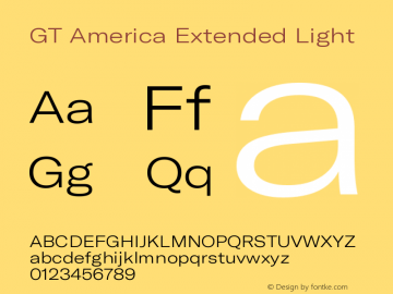 GT America Extended Light Version 1.003;PS 001.003;hotconv 1.0.88;makeotf.lib2.5.64775图片样张