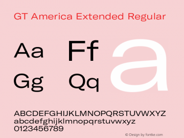 GT America Extended Regular Version 1.005;PS 001.005;hotconv 1.0.88;makeotf.lib2.5.64775图片样张