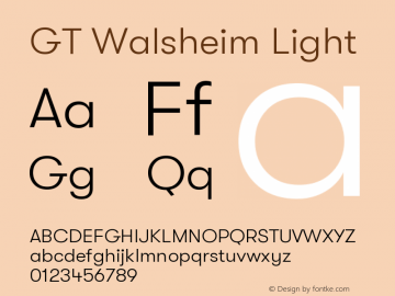 GT Walsheim Light Version 2.005;PS 002.005;hotconv 1.0.88;makeotf.lib2.5.64775图片样张