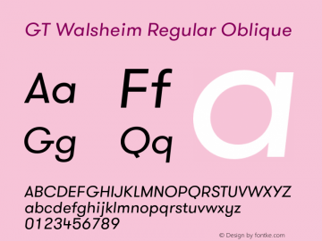 GT Walsheim Regular Oblique Version 3.001图片样张