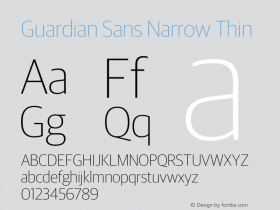 GuardianSansNarrow-Thin Version 1.001;PS 001.001;hotconv 1.0.57;makeotf.lib2.0.21895图片样张