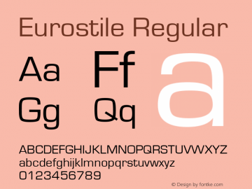 Eurostile Regular Version 1.50 Font Sample