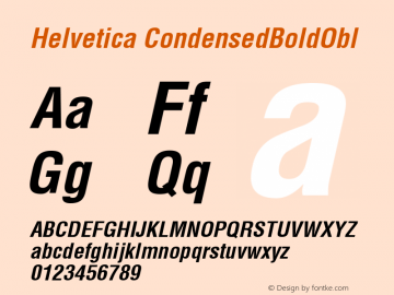 Helvetica CondensedBoldObl Macromedia Fontographer 4.1.5 1/27/03图片样张