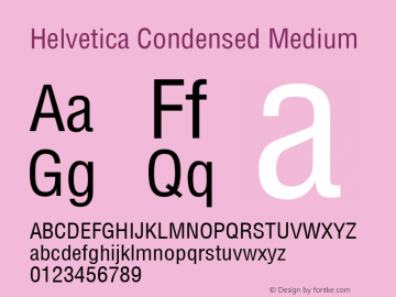 Helvetica Condensed Medium Version 001.000图片样张