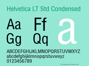 Helvetica LT Std Condensed Version 2.030;PS 002.000;hotconv 1.0.51;makeotf.lib2.0.18671图片样张