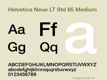Helvetica Neue LT Std 65 Medium Version 2.000 Build 1000图片样张