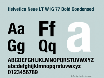 Helvetica Neue LT W1G 77 Bold Condensed Version 2.00;March 20, 2020;FontCreator 12.0.0.2563 64-bit图片样张