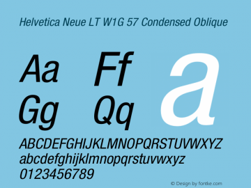 Helvetica Neue LT W1G 57 Condensed Oblique Version 2.00;March 20, 2020;FontCreator 12.0.0.2563 64-bit图片样张