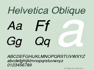 Helvetica Oblique 图片样张