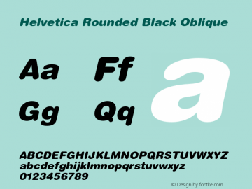Helvetica Rounded Black Oblique 001.001图片样张