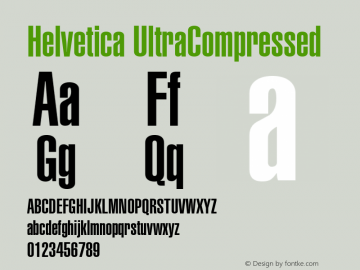 Helvetica UltraCompressed Macromedia Fontographer 4.1.4 9/15/11图片样张