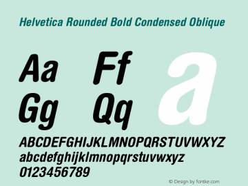 Helvetica Rounded Bold Condensed Oblique 001.001图片样张