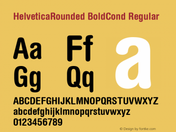 Helvetica Rounded Bold Condensed Version 2.0; 2001图片样张