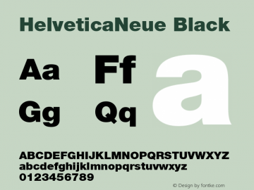 HelveticaNeue Black Macromedia Fontographer 4.1.5 1/27/03图片样张