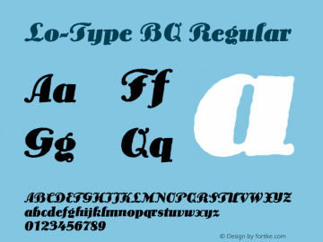 Lo-Type BQ Regular 001.000 Font Sample