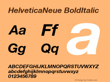 HelveticaNeue BoldItalic Macromedia Fontographer 4.1.5 1/27/03图片样张